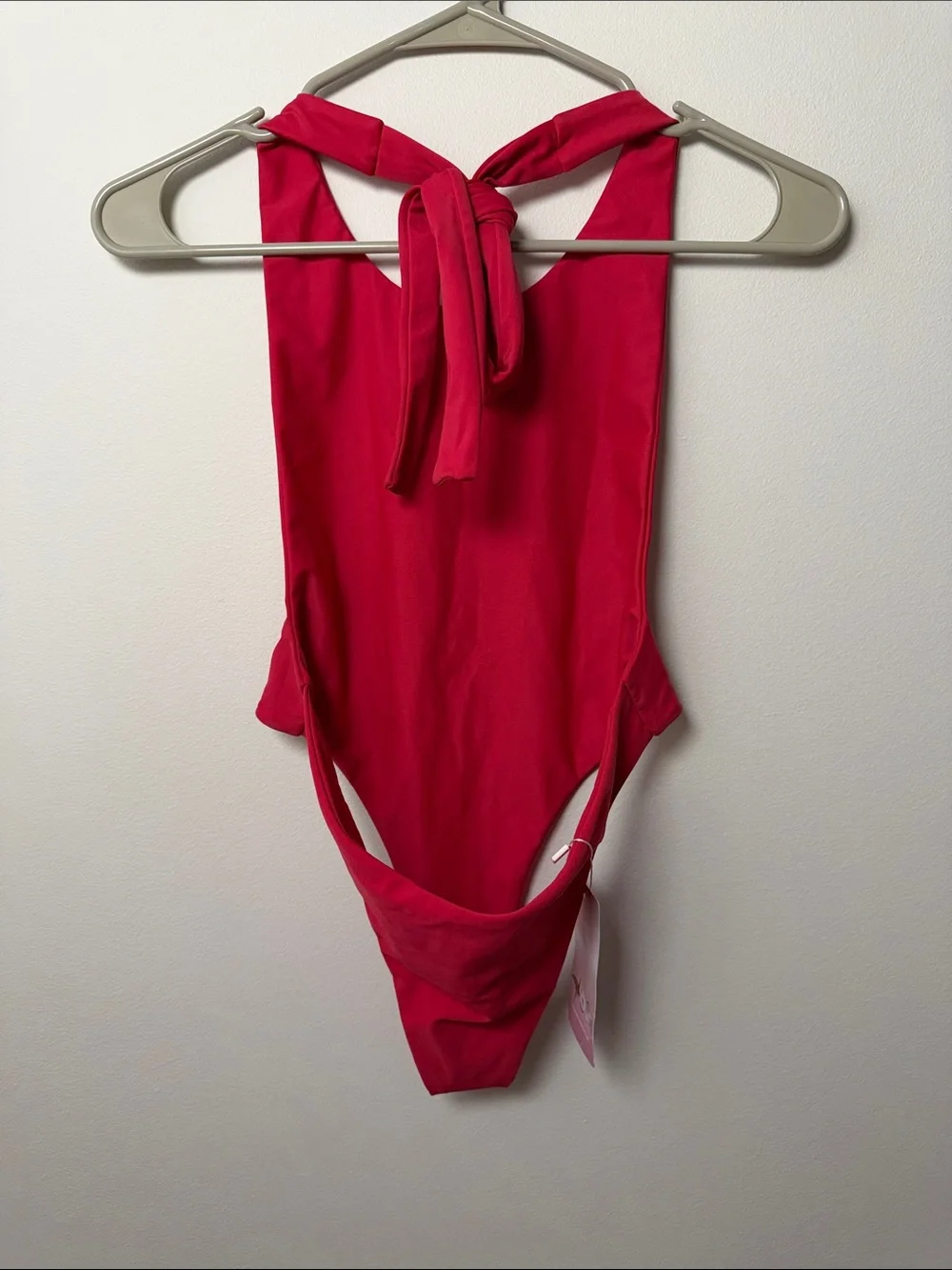 NWT Oceanus Swimwear Red Cutout Halter One Piece Swimsuit / S